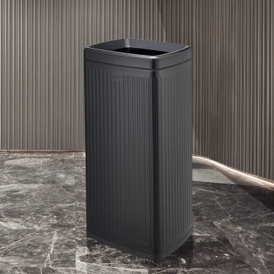 GNF不锈钢垃圾桶30升酒店洗手间无盖走廊电梯口商用大号直投 SF30-F07哑黑