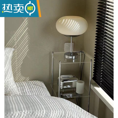 敬平中古亚克力移动小推车不锈钢多层透明茶边几ins网红收纳置物架