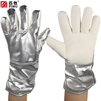 匹牧 PM-NGWST-001 耐高温手套 耐温350度 白+银色 单位:双