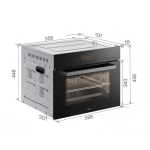 方太 嵌入式蒸烤箱蒸烤炖炸四合一家用大容量精准控温大蒸汽加湿烤多功能蒸烤一体机蒸烤箱 ZK48-02-E3