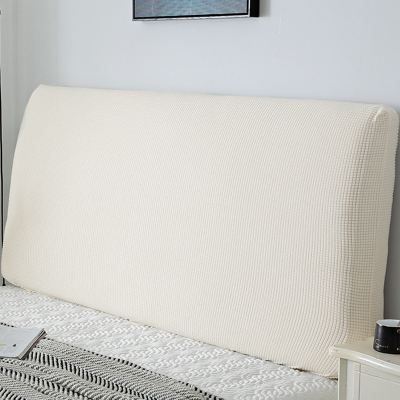 全包床头套罩 床头罩软包床靠背罩防尘保护套简约现代北欧 米白色 2.0米(适合1.9-2.1米床头使用)
