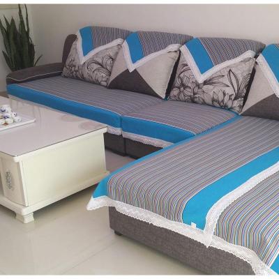 家柏饰(CORATED)四季老粗布沙发垫田园布艺棉坐垫巾防滑凉沙发巾罩套