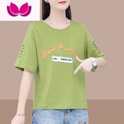 七斓短袖t恤女2023夏季新款韩版宽松洋气短款半袖小个衣ins潮