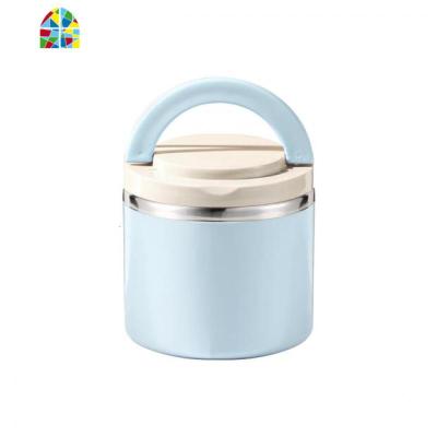 多层保温饭盒小巧迷你便携1人三层上班族便当盒餐盒分隔型女 FENGHOU 北欧蓝色一层