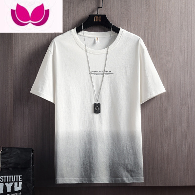 七斓夏季薄款冰丝短袖T恤男士潮牌宽松半袖体恤打底衫男装上衣服