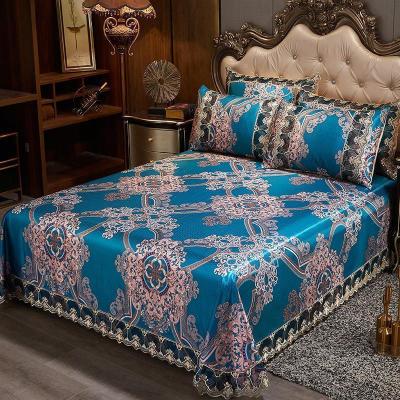 美帮汇冰丝床单凉席1.8m可水洗夏季空调软席子1.5米可折叠夏凉席三件套