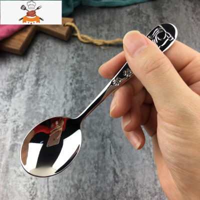 304不锈钢幼儿园家用可爱小孩深汤勺儿童宝宝喝粥吃饭圆头小勺子 敬平 [0158]13.4*4.5*3.5*30g1支