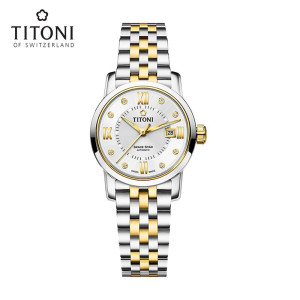 Titoni瑞士梅花表宇宙系列自动机械手表女星期日历23538SY-099 23538SY-099