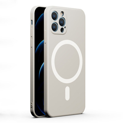 圣幻 苹果iphone12手机壳magsafe磁吸保护壳12promax液态硅胶12min无线充电镜头全包直边保护套男女 苹果12pro白色