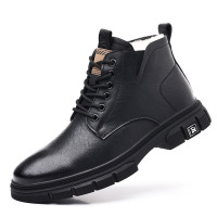 冬季男鞋保暖男靴防滑高帮雪地靴保暖休闲棉鞋男潮加绒东北鞋