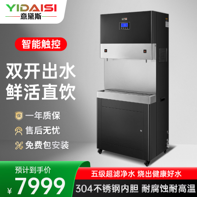意黛斯(YIDAISI)商用直饮机立式步进式开水器工厂公司学校直饮水机五级超滤净水器YDSAGK-120L/5S双开款