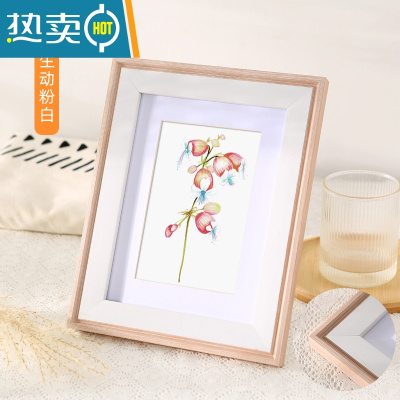敬平北欧ins风相框摆台相册5 6六7七8寸装裱照片展示像框架A4画框挂墙 生动粉白 16K/开可挂[可放尺寸26.6*