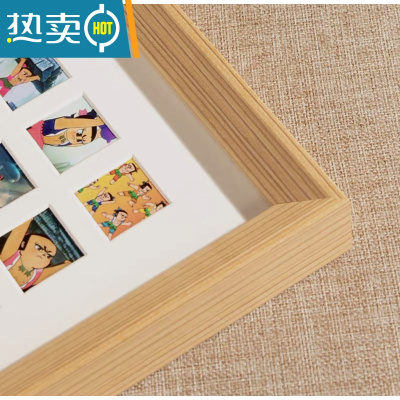 敬平画框九宫格diy相框定制实木挂墙情侣闺蜜生日七夕创意礼物 原木色实木框 16宫格[相框30*30cm]