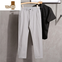 YANXU垂感小西裤男士韩版修身高街2023夏季新款直筒休闲痞帅小脚阔腿裤