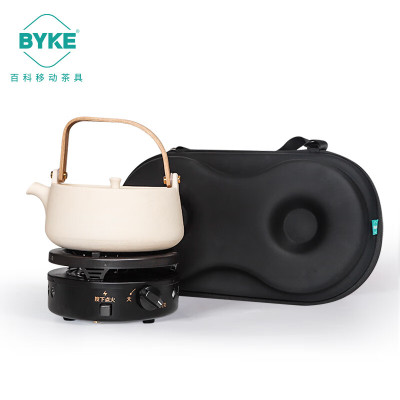 百科旅行茶具套装户外防风煮茶炉 燃气炉+陶壶