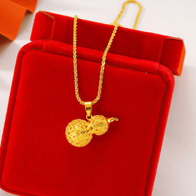 越南沙金仿真黄金葫芦项链福禄链子久不掉色好运连连个性时尚首饰送女朋友老婆情人节七夕生日礼物