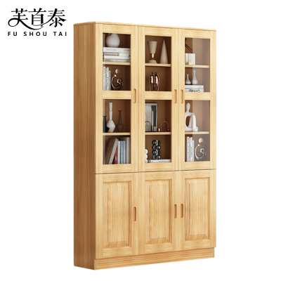 芙首泰木质书柜三门120*32*195cm个