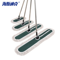 海斯迪克 gnjz-1255 大堂尘推绿色 商场平板拖把 加厚粗线棉纱地拖 60cm带杆整套