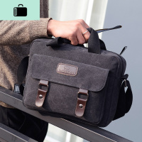 男包商务旅行包百搭男斜挎包复古轻便帆布男士手提包简约单肩包男NEW LAKE