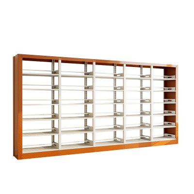 臻远 ZY4072635 钢制书架黄色转印图书馆书架资料架 双面6层一列五组 4600*450*2000mm