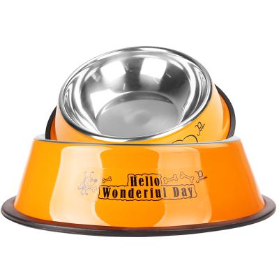 防打翻不锈钢狗碗金毛大号狗狗用品狗大型犬宠物碗狗盆狗食盆饭盆