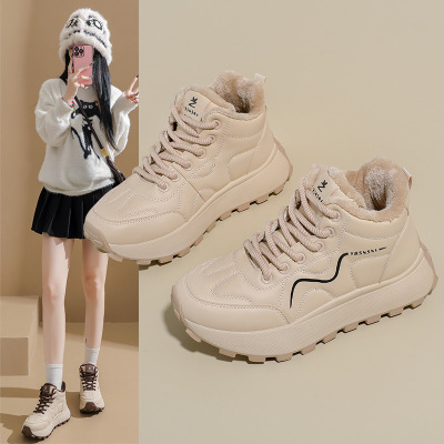 加绒高帮雪地靴女冬季新款学生ins韩版保暖休闲鞋棉鞋女_1