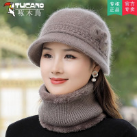 中老年人帽子女士冬季保暖加绒毛线帽针织护耳妈妈帽奶奶老太太帽