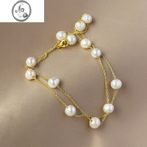 JiMi满天星淡水珍珠项链女轻奢小众高级感锁骨链2023新款颈链配饰 白色