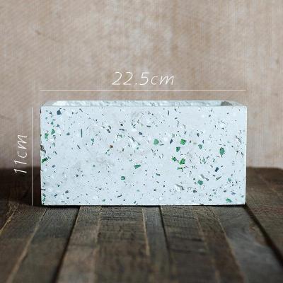 美帮汇水磨石混凝土 花盆花器 几何形体自由组合 创意设计艺术 G(底无孔,需打孔请备注) 大