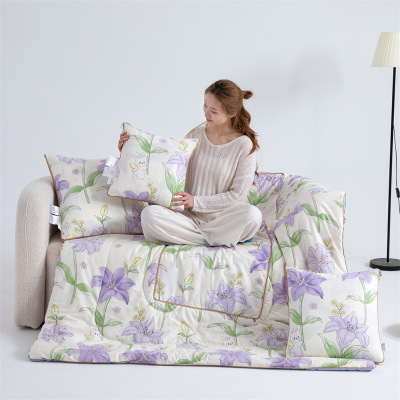 全棉印花棉抱枕被纯棉办公室四季午休枕头靠垫被车载