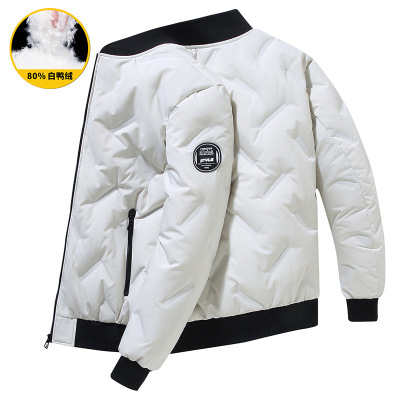 秋冬新款男士羽绒服加厚保暖立领百搭男女同款面包服外套潮流男生
