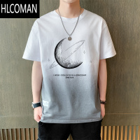HLCOMAN渐变色短袖t恤男士夏季薄款潮流圆领半袖打底衫衣服2025新款