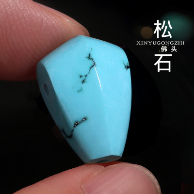 原矿高瓷绿松石三通一体无相佛头猴头百香籽星月佛珠手串DIY配饰送女朋友老婆情人节七夕生日礼物