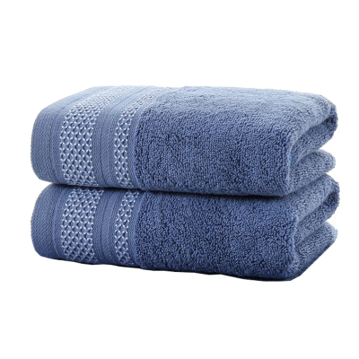 安居先森超柔瞬吸水五星级酒店长绒棉毛巾一往情深34*76cm 蓝色 蓝色