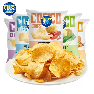 可比克纯切薯片30g*5包混合口味整箱大礼包聚会休闲膨化小食品