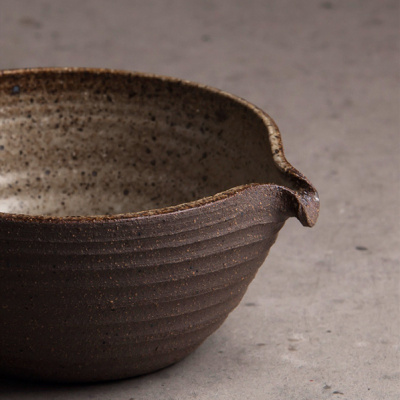 美帮汇日式粗陶抹茶碗 茶渣斗窑变水洗 茶洗茶道茶具手工干泡茶盏分茶碗