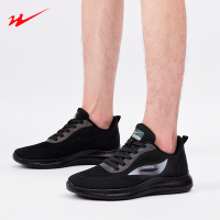 双星运动鞋春季男士飞织透气鞋系带软底缓震休闲跑步鞋女鞋