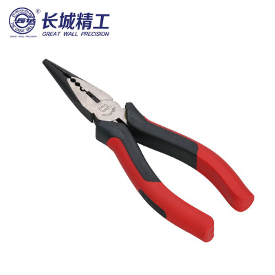 长城精工 6英寸专业日式双色柄多功能尖嘴钳 尖口钳剥线钳 150mm 212176 1把