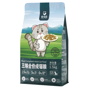 卷尾巴三拼全价成猫粮英短美短布偶营养增肥鸡肉冻干夹心主粮3斤 鸡肉味 1.5kg