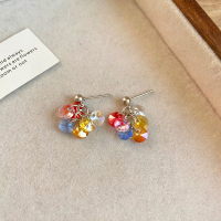 多巴胺彩色葡萄串珠耳钉2025春夏新款气质耳环小众设计感甜美耳饰送女朋友老婆情人节七夕生日礼物