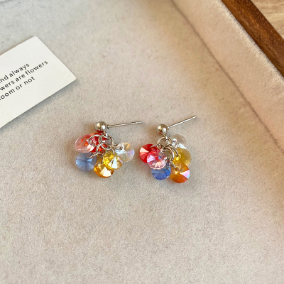 多巴胺彩色葡萄串珠耳钉2025春夏新款气质耳环小众设计感甜美耳饰送女朋友老婆情人节七夕生日礼物