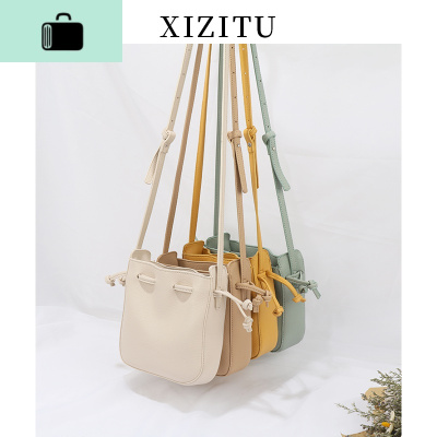 水桶包2020新款潮 韩版夏天小清新可爱抽绳学生斜挎百搭包包miniNEW LAKE女斜挎包