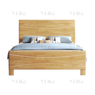 翌嘉 榉木色实木床1.2米单人床