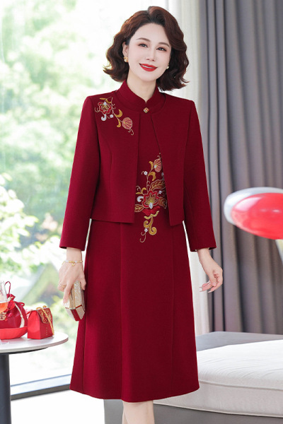 秋季新款妈妈装婚宴连衣裙中老年女装婆婆装大码气质喜婆婆女