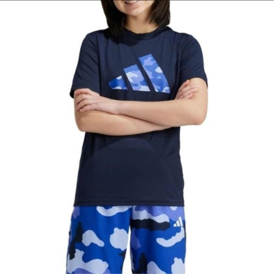 ADIDAS阿迪达斯短袖T恤运动休闲舒适透气圆领儿童上衣IW0857 D