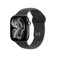 Apple Watch S11 GPS 42毫米亮黑色铝金属表壳 黑色运动型表带-M/L