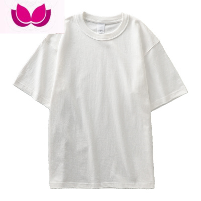 七斓三本针 400G克短袖t恤男打底衫高级感小领口白色美式半袖