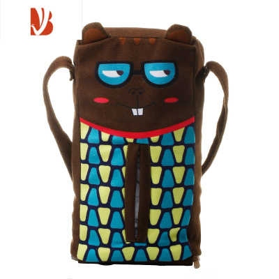 三维工匠车载纸巾盒挂式汽车用创意抽纸盒卡通纸抽盒女生车内装饰 咖啡色