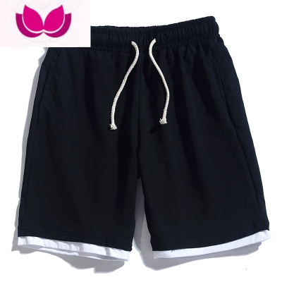 七斓日系原宿潮牌嘻哈青少年ins纯色复古短裤男宽松休闲假五分裤