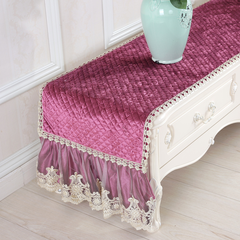 美帮汇桌布电视柜垫防水茶几垫床头柜罩梳妆台布盖布长方形欧式